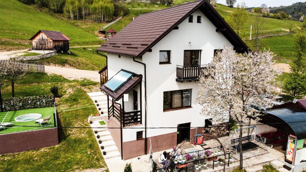 Pensiunea K9 — exterior cu terasă și grădină
